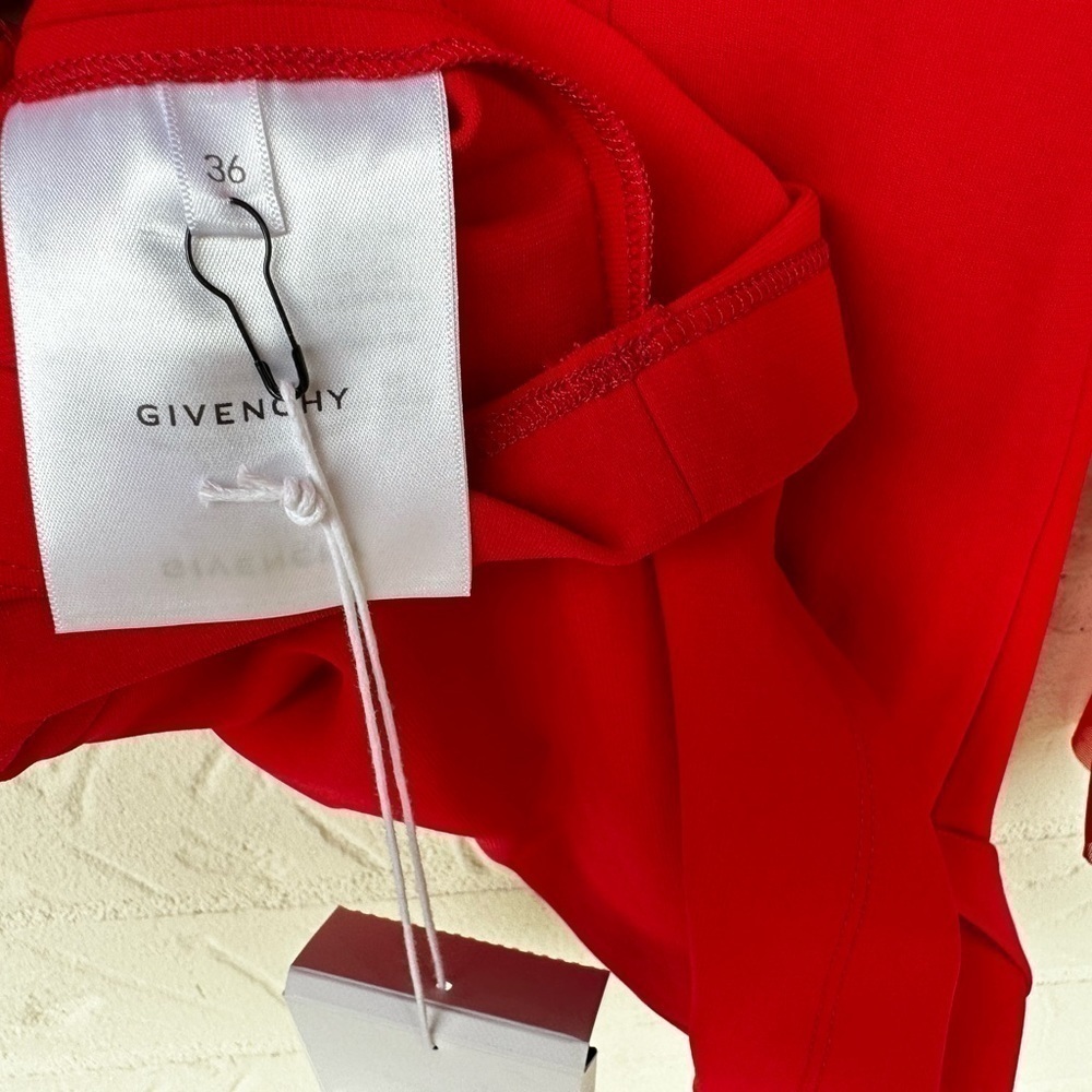 New Givenchy 4G Logo Mixed Media Mini Dress w/ Sheer in Vermillon Size 36 - Picture 13 of 15